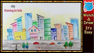 How to Draw a City with Colored Pencil [upl. by Phelgon]