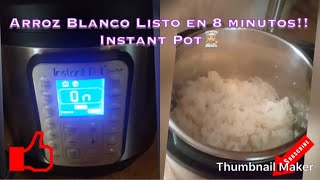 Arroz Blanco Rápido en la Instant Pot  Listo en aprox 5 a 8 minutos [upl. by Brandon]