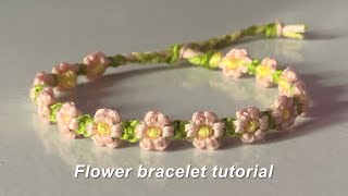 How to make a flower bracelet  yarnivora [upl. by Retnuh]