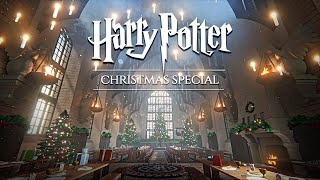 You spend Christmas at Hogwarts 🎄 Harry Potter inspired Ambience amp Soft Music ◈ Exploring the Castle [upl. by Leuqim]