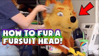 How to fur a fursuit head  Fursuit head tutorial Part 3 [upl. by Lzeil]