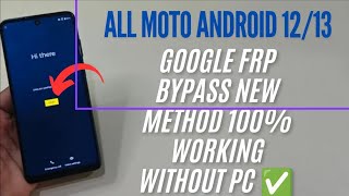 All Motorola Android 1112 Google Frp Bypass 100000 Work Method Without Pc [upl. by Janus410]