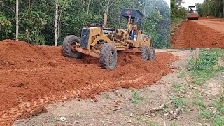 How to Spread Soil Piles Using a Motor Grader [upl. by Ardnuaek273]