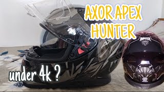 Unboxing Axor apex hunter black and grey helmet ❤️  best helmet under 4k [upl. by Essenaj]