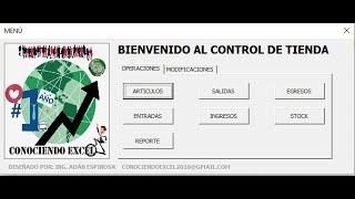 Como HACER un CONTROL DE INVENTARIO en EXCEL con Formulario CAPITULO 1  2020  CONOCIENDO EXCEL [upl. by Swetiana]