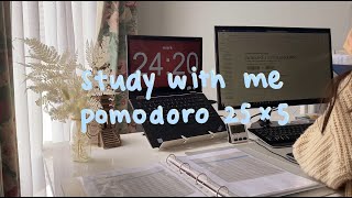 study with me with lofi music  Pomodoro 25 min study x 5 min rest [upl. by Nosduh652]