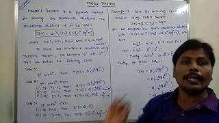 PART 4  MASTER THEOREM  TIME COMPLEXITY  SOLVING RECURRENCE RELATIONS USING MASTER THEOREM DAA [upl. by Gnak22]