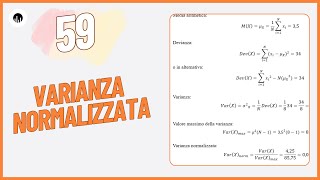 STATISTICA 59  Esercizio sulla varianza normalizzata [upl. by Anak]