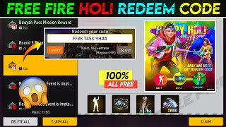 FREE FIRE HOLI REDEEM CODE TODAY🔥 para SAMSUNGA3A5A6A7J2J5J7S5S6S7S9A10A20A30A50 [upl. by Borer]