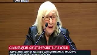 Alev Alatlı  Cumhurbaşkanlığı Kültür ve Sanat Büyük Ödülleri Konuşması [upl. by Abelard]