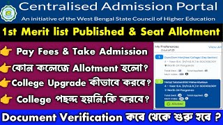 How to check college merit list 2024  WB college admisson fees payment 2024 [upl. by Dwaine]