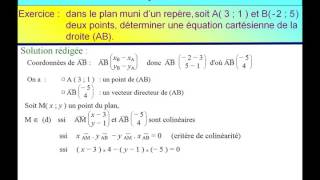 équation cartésienne dune droite [upl. by Nahgiem]