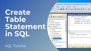 Create Table Statement in SQL [upl. by Naes]