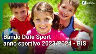 Dote Sport 20232024  BIS videotutorial per la presentazione della domanda online [upl. by Enyahc]