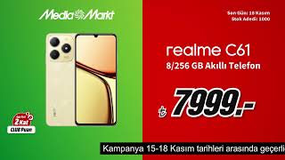 Rengarenk Şahane Kasım’ın Tam Zamanı  REALME C61 8256GB Akılı Telefon 7999 TL [upl. by Ekle]