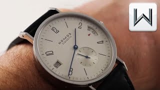 Nomos Glashutte Tangomat GMT 635 Luxury Watch Review [upl. by Aehsal76]