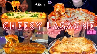 CHEESY LASAGNE MUKBANG COMPILATION  ASMR BIG BITES  EATING SOUNDS [upl. by Kyd]