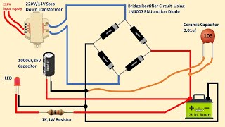 A Simple Battery Charger Circuit Diagram for 12V Battery [upl. by Ssegrub]