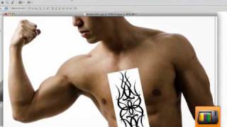 Photoshop tutoriel  Ajouter un tatouage [upl. by Assiralk]