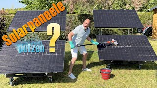 Test Solarpaneele putzen Leistungssteigerung durch Reinigung oder sinnlos [upl. by Ploch525]