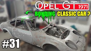 Bonding the roof panel in project Opel GT 1971 31 [upl. by Kirbie]