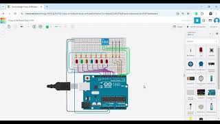 Codigo binario para encendido de 7 leds con 3 interruptores en Tinkercad [upl. by Sacks596]