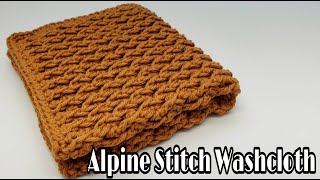 Easy Crochet Alpine Stitch  Crochet Washcloth Tutorial [upl. by Nivrae]