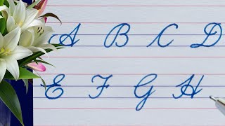 How to write English Capital in four lines I Cursive handwriting A to Z [upl. by Earized]