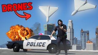 DRONES ATTACK THE CITY IN GTA RP [upl. by Legnaesoj]