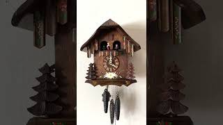 Vintage Swiss Chalet style cuckoo clock Made in W Germany 1986 Edelweiss amp Der Froliche Wanderer [upl. by Timmi]