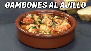 GAMBAS o camarones al ajillo  RECETA española en 5 minutos [upl. by Cinimmod86]