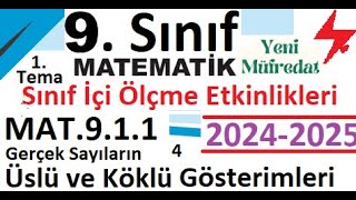 9 Sınıf Matematik  2024 2025  Sınıf İçi Ölçme Etkinlikleri  1 Tema  Sayılar  MAT911 [upl. by Consuela]