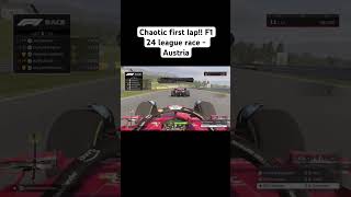 Chaotic first lap F1 24 league race  Austria formula1 f1 [upl. by Ful]