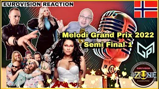 Melodi Grand Prix 2022 REACTION  Semi Final 1  Norwegian selection to Eurovision Song Contest 2022 [upl. by Nnylram]