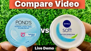 Ponds Super Light Gel Vs Nivea Soft Moisturising Cream [upl. by Siramed827]