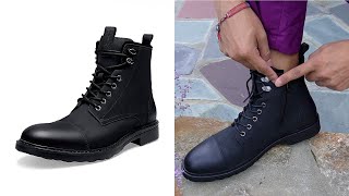 Vostey Mens Motorcycle Chukka Boots Review [upl. by Francisca843]