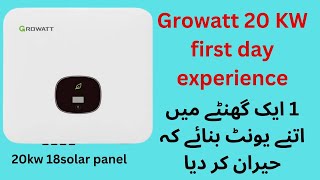 20 KW Solar inverter  Growatt 20 KW Solar Investor System First day Experience [upl. by Ennovi]