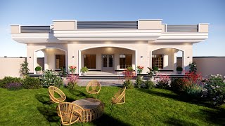 Single story house design  3 Bedrooms  Modern house design  Village House design [upl. by Demp246]