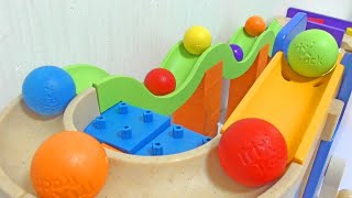 Marble Run Race ☆ 4 Trix Track Wave Slope x Hammer x Big Balls [upl. by Floria]