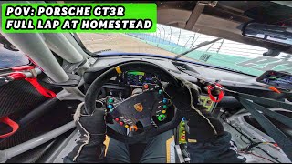 POV Porsche GT3R 9911 FULL OUTLAP at HomesteadMiami Speedway HMSinside [upl. by Sinnej738]