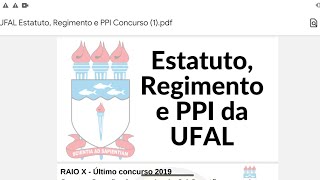 Trecho da Aula do Estatuto e Regimento da UFAL Concurso 2024 [upl. by Leakcim446]