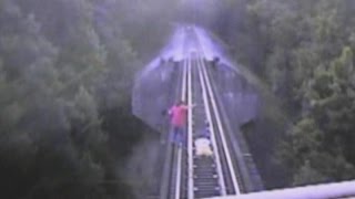 Women on Train Tracks Narrowly Escape Getting Hit [upl. by Tracie]