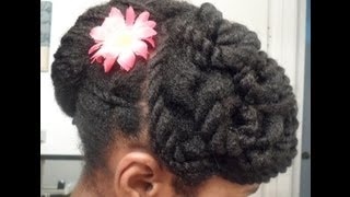 Twisted Banana Clip Updo  Protective Hairstyle 11 4c Natural Hair [upl. by Rotow]