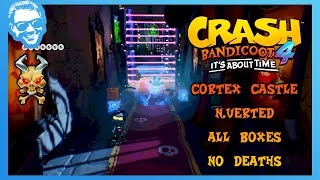 Cortex Castle NVerted  Full Walkthrough  No Deaths  All Gems  Crash Bandicoot 4 4k [upl. by Nitsuga]