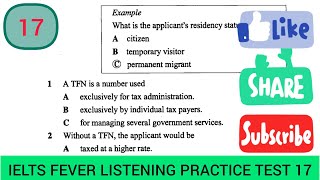 Ielts fever listening test 17  what is the applicants residency status [upl. by Caplan]