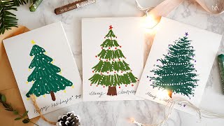 Christmas Card Drawing with Oil Pastels for beginners  오일파스텔 크리스마스 트리 카드 드로잉NIA [upl. by Rohclem]