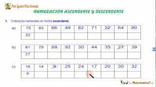 ASCENDENTE Y DESCENDENTE HASTA 100Matemáticas BASICASEjercicios Resueltos [upl. by Oulman]