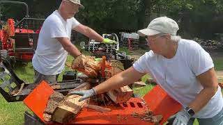 Debby Does Hickory firewood splitting WolfeRidgeSplitters [upl. by Mullac664]