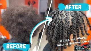 Watch Me Work How To Instant Starter Locs on 3B3C hair  two strand twists style [upl. by Ecilef70]