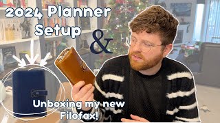 Luxury Planning with Filofax  2024 Planner Unboxing and Setup Navy Filofax Malden [upl. by Heise]